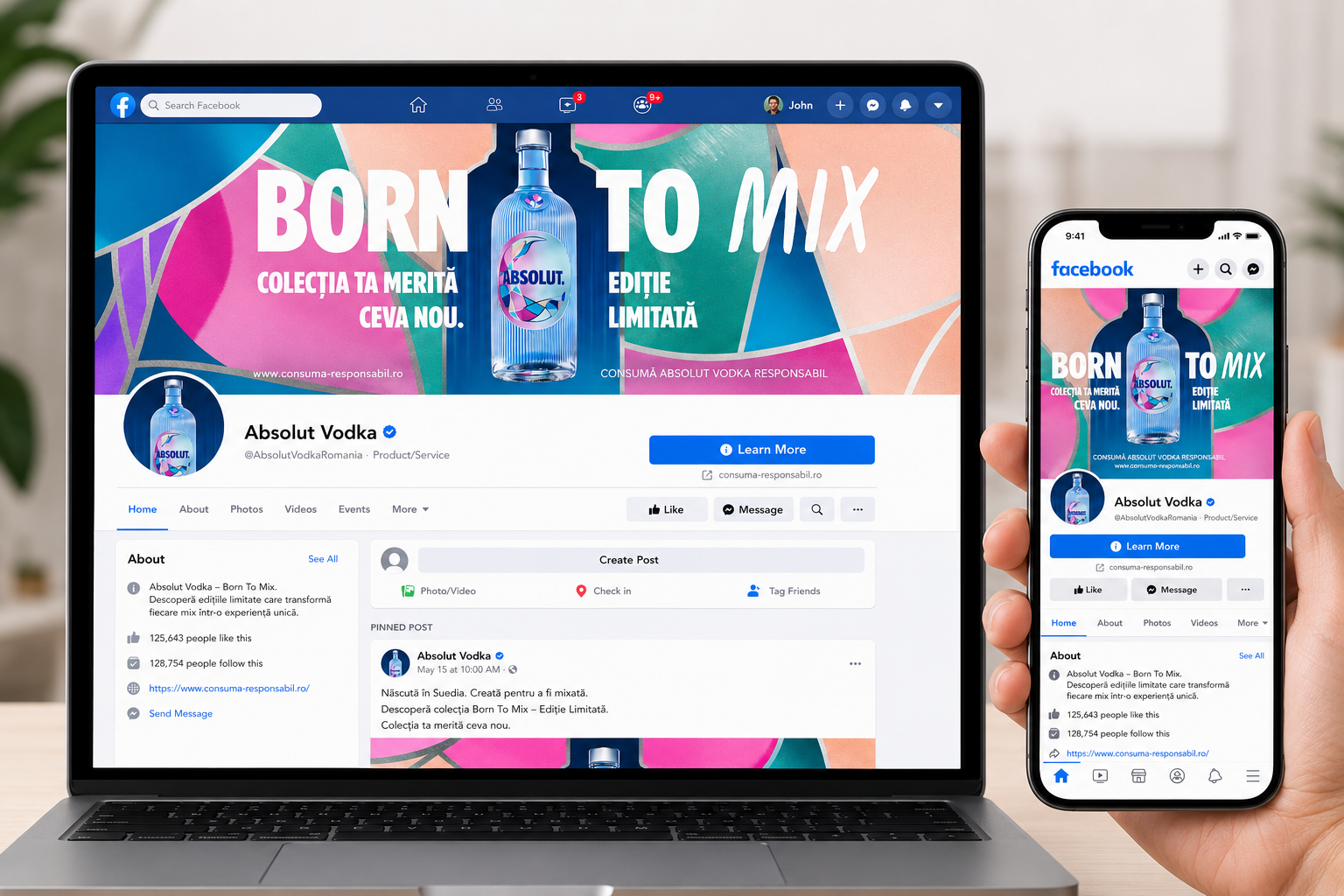 Absolut branding page